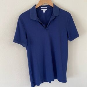 DONATED Calvin Klein Men’s Liquid Touch Polo Navy Blue 100% Cotton EUC!